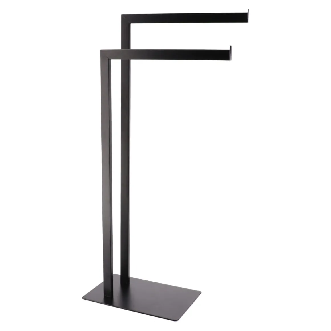 Toallero WC Negro De Metal Con 2 Barras