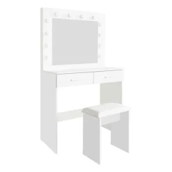 Tocador ATICA con espejo y taburete