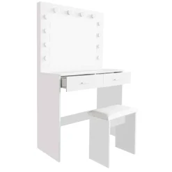 Tocador ATICA con espejo y taburete