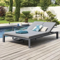 Tumbona doble ÉVASION graphite y antracite