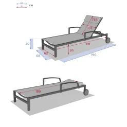 Tumbona OCALA azul canard y graphite