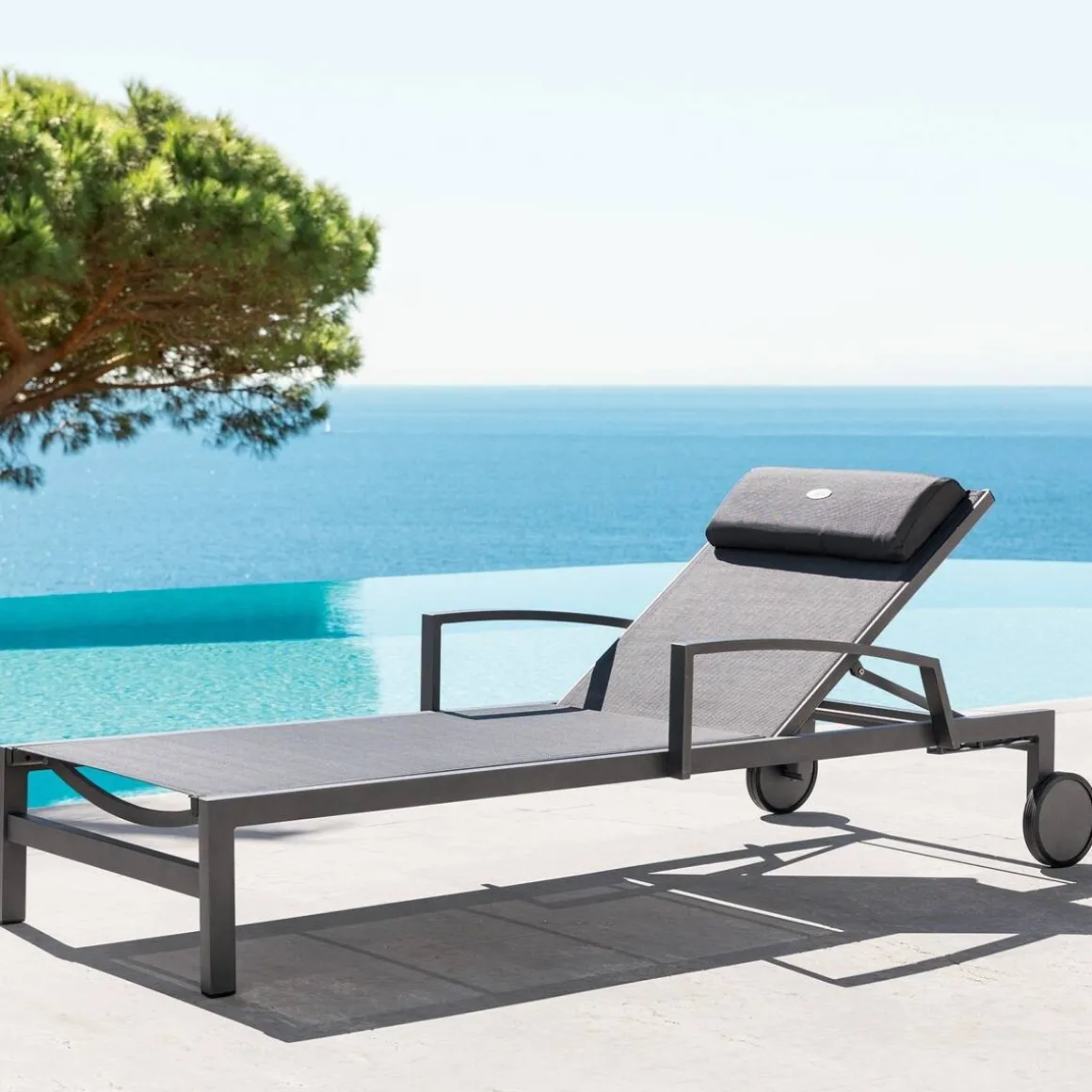 Tumbona OCALA gris antracite y graphite