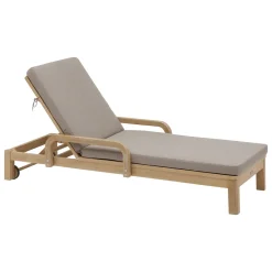 Tumbona PAPOUASIE gris pardo de madera acacia