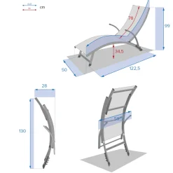 Tumbona SAMBA gris antracite y graphite