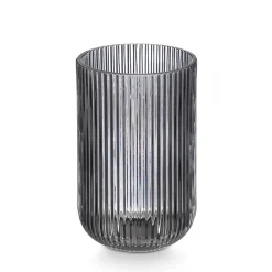 Vaso De Agua Rayas Gris De Vidrio 43cl