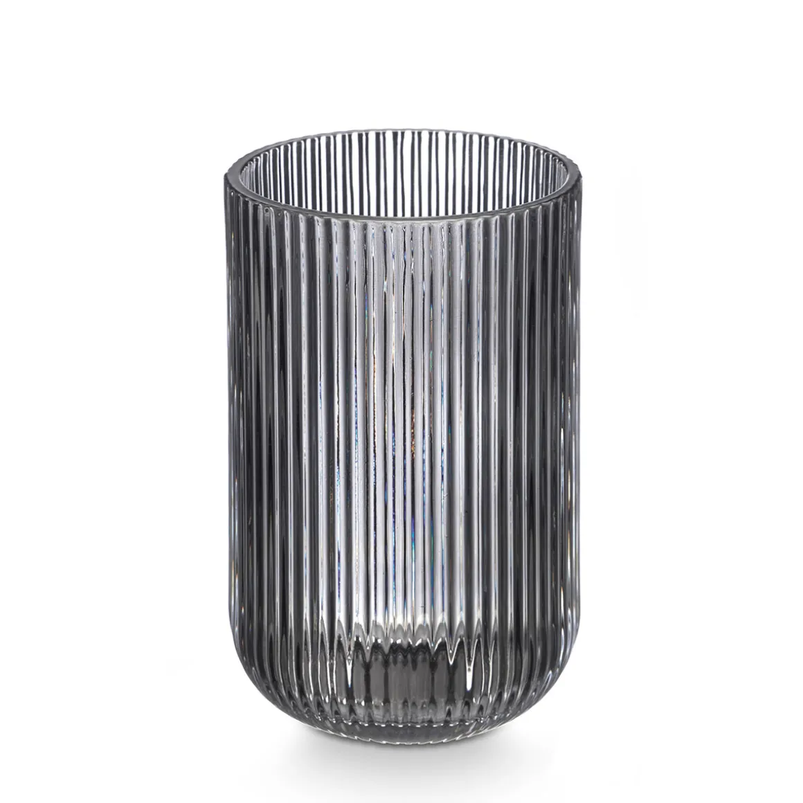 Vaso De Agua Rayas Gris De Vidrio 43cl