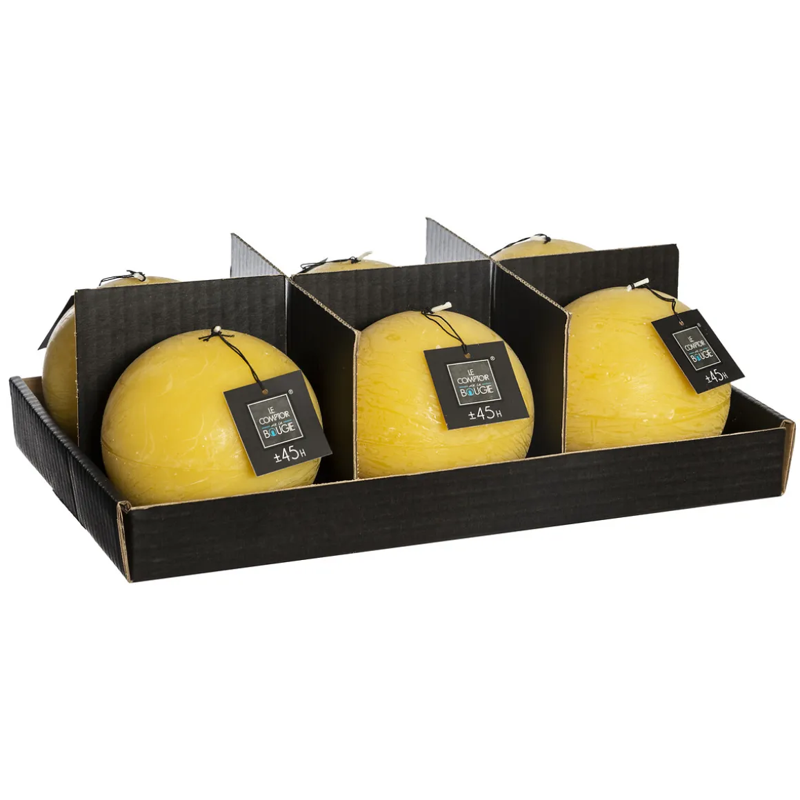 Vela Bola Rústica Amarilla 10Cm