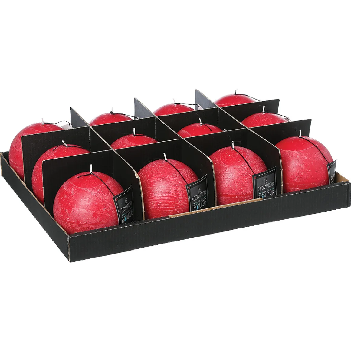 Vela Bola Rústica Roja 10Cm