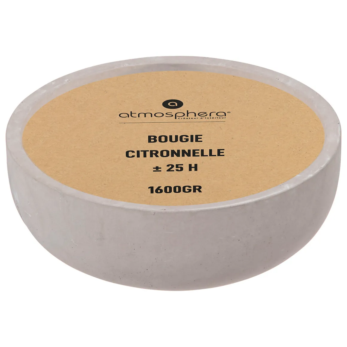 Vela Citronela 1600G En vaso De Cemento