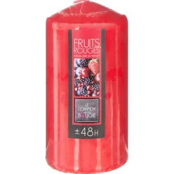 Vela Pilar Aroma Frutos Rojos 7x14Cm