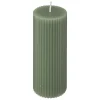 Vela Pilar Demi De Rayas Verde 14cm