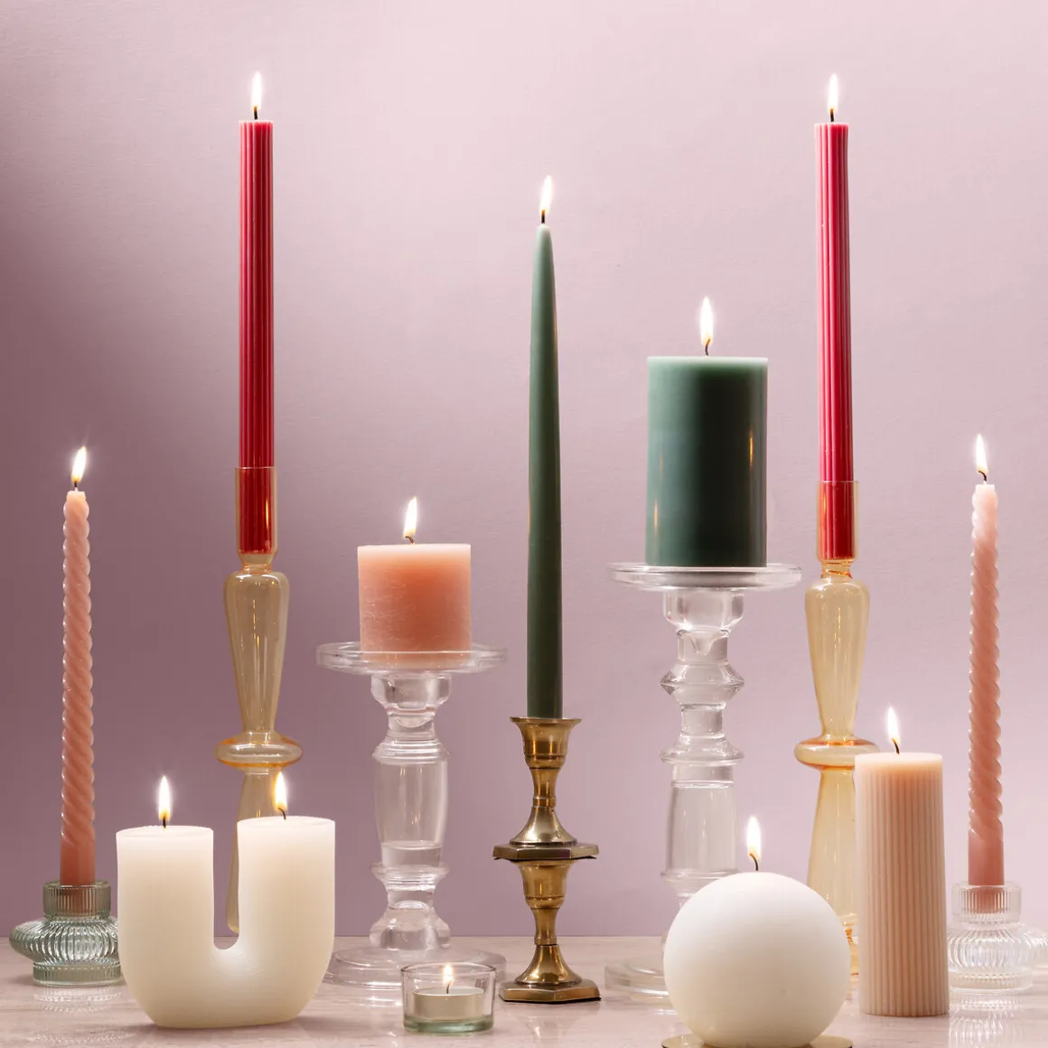 Vela Pilar Hugo Verde 13cm