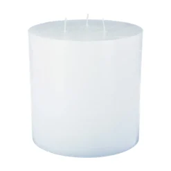 Vela Pilar Rústica Blanca 14x14Cm