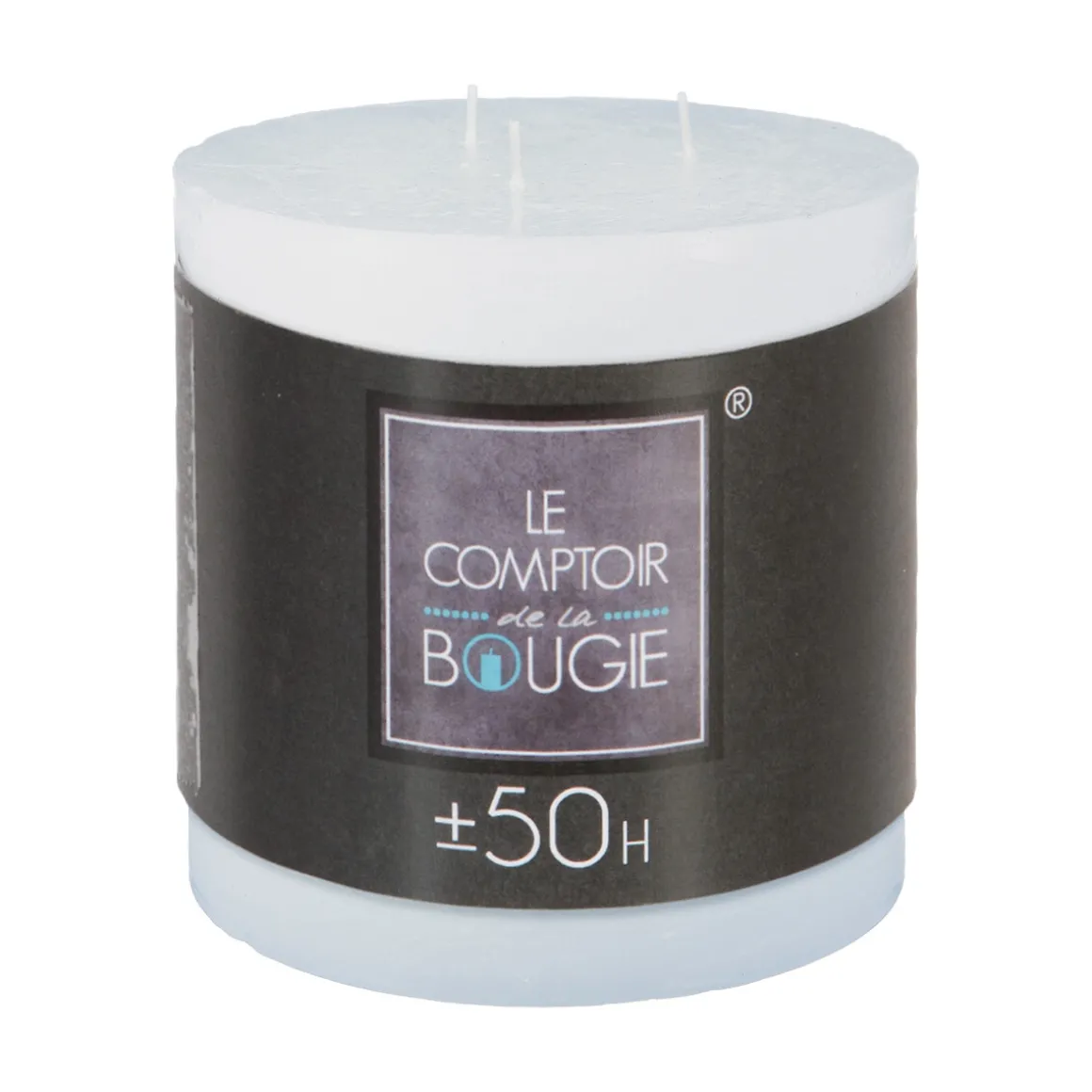 Vela Pilar Rústica Blanca 14x14Cm