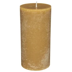 Vela Rústica Cilíndrica Amarilla 7x14Cm