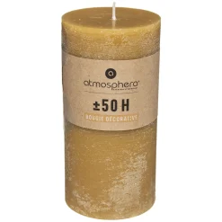 Vela Rústica Cilíndrica Amarilla 7x14Cm