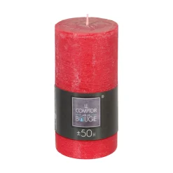 Vela Rústica Cilíndrica Roja 7x14Cm