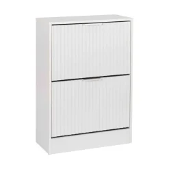 Zapatero Con Dos Cajones Wave Blanco De MDF