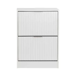 Zapatero Con Dos Cajones Wave Blanco De MDF