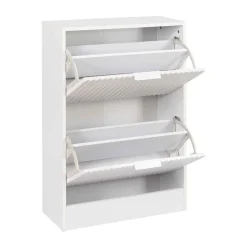 Zapatero Con Dos Cajones Wave Blanco De MDF