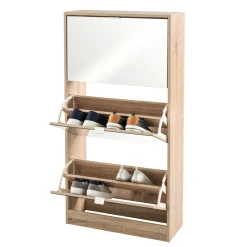 Zapatero De Madera C/3 Cajones Y Espejo